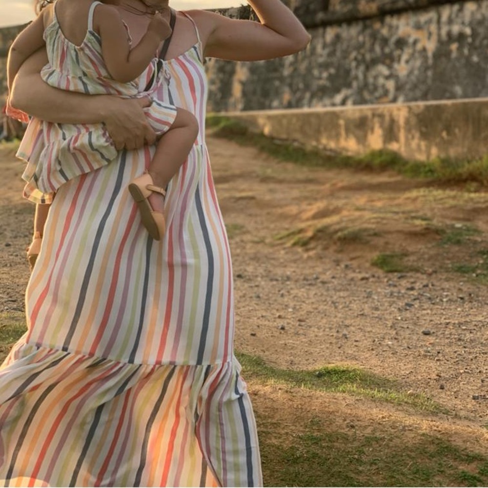 Mom and daughter stripe dress